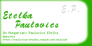 etelka paulovics business card